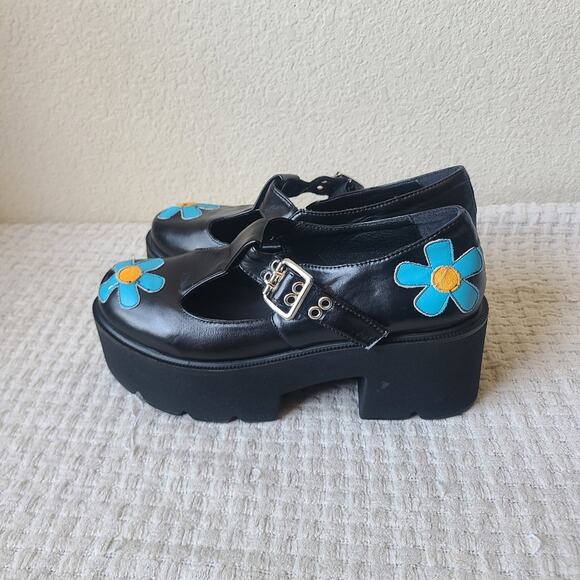 Megan Flower Print Platform Block Heel Mary Jane Shoes Women's Size 9.5 - Picture 5 of 13